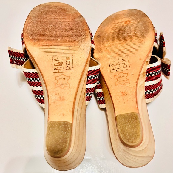 Anthropologie Sandals in Chic Boho printed front fabric strap and bow - Picture 8 of 9